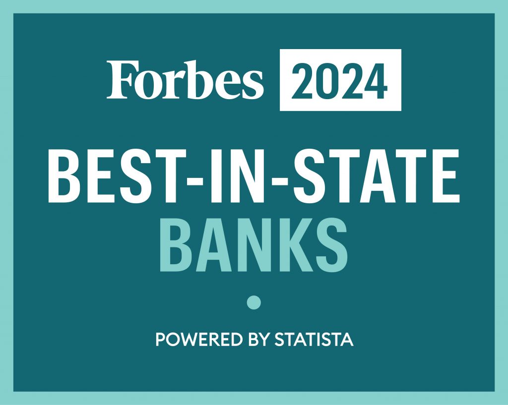 Forbes Best-In-State logo for 2024 winners, like Chelsea Groton Bank.